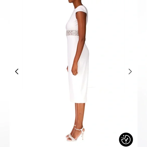 NWT Badgley Mischka Jewel Modele Light Ivory dress size 6 - Picture 3 of 7